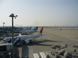 各社の航空機が駐機していました